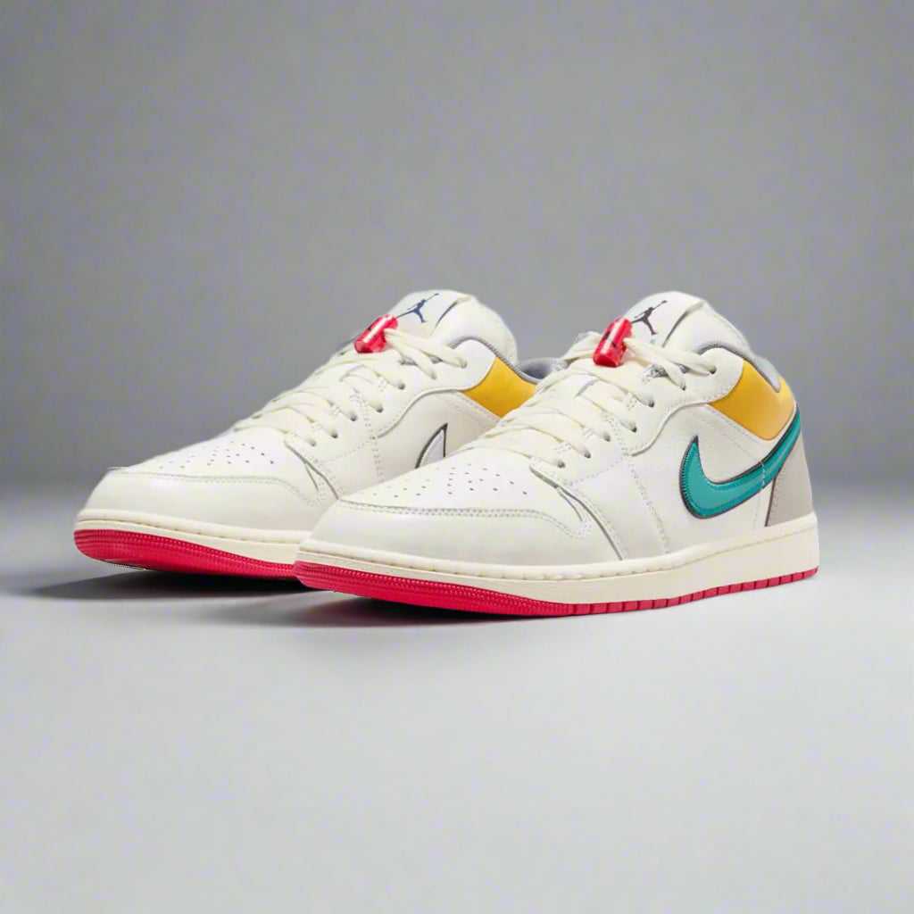 Air Jordan 1 Low Premium Sail/Cashmere/College Grey/Brave Blue - SIZE 7.5